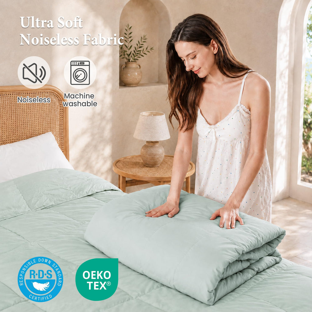 Lightweight Down Comforter Twin Size for Hot Sleepers
