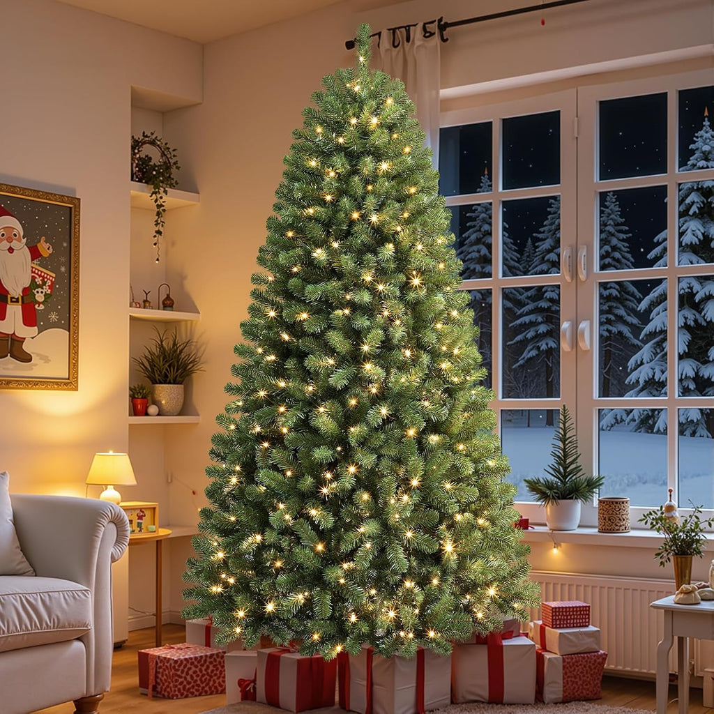 Artificial Prelit Classic Christmas Tree with Remote Control,Timer