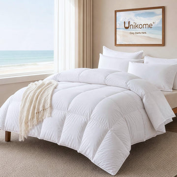 King Size Goose Feather Down Fiber Comforter White Duvet Insert
