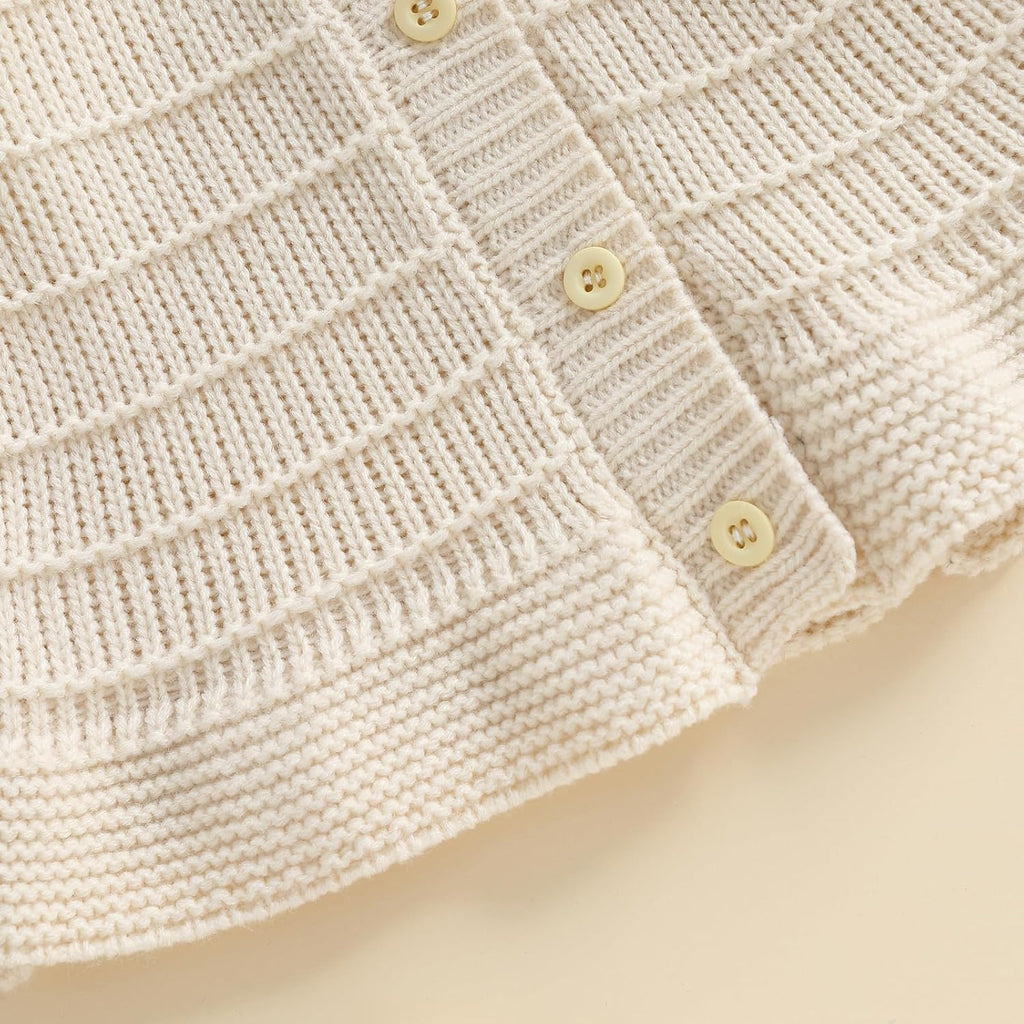 Toddler Girl Ruffle Sweater Cardigan Infant Baby Fall Clothes Winter Warm Long Sleeve Button Up Knitted Jacket Outwear