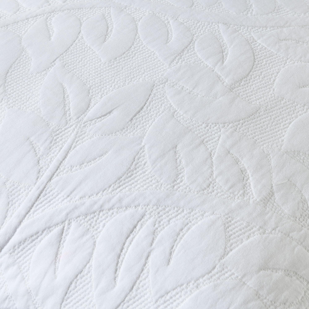 2 Pcs Cotton Quilted Pillow Shams Euro Shams 26"x26" (Euro, White)
