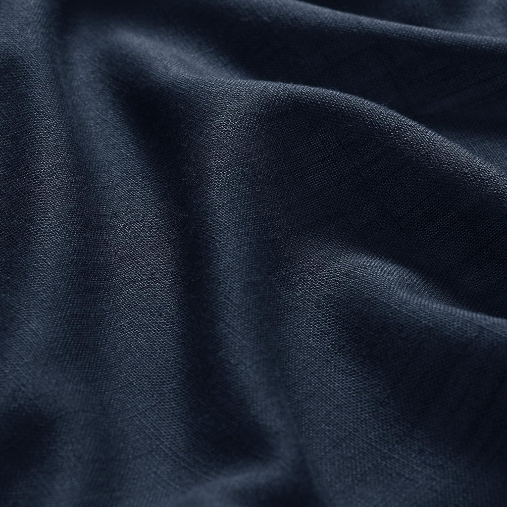 Navy Blue Linen Blend Drapes 84 Inch Length 2 Panels Set Back Tab Rod Pocket Light Filtering Semi Sheer Textured