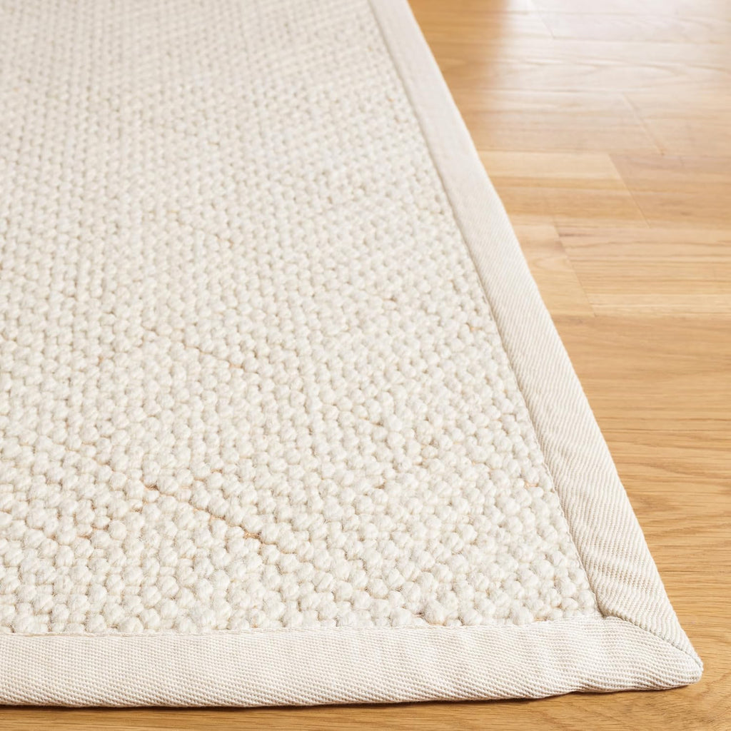 Natural Fiber Area Rug - 9' x 12', Ivory, Handmade Wool & Jute