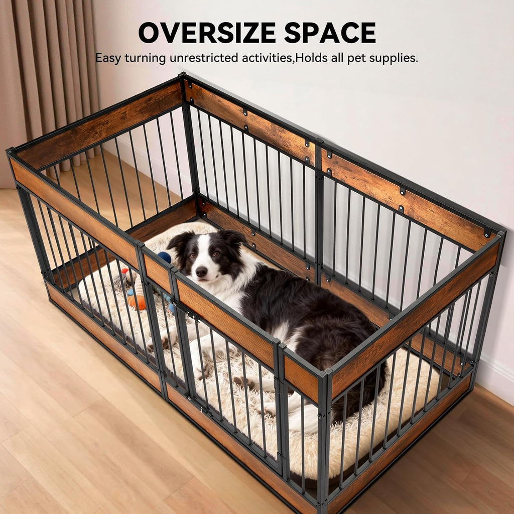 Dog Playpen Furniture, 28" H Heavy Duty Dog Play Pen Indoor, Dog Kennel for Puppy/Small/Medium Dogs, Anti-Rust
