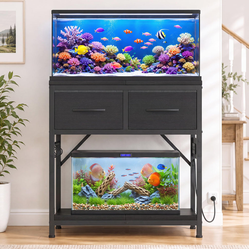 10-20 Gallon Fish Tank Stand with Power Outlets & Storage