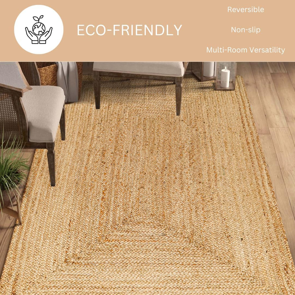 Handcrafted Jute Braided Rug 8 Feet Round 100 Natural Jute Area Rug Ru