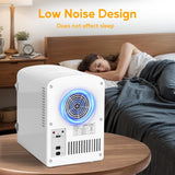 Mini Fridge, 6L/9 Can Skincare Beverage Small Refrigerator for Bedroom, Office, Dorm, Car, 100% Freon-Free Cooler and