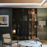 Glass Room Divider and Sliding Glass Closet Doors - Smoked Frosted Partition Wall - Clear, Smoked an