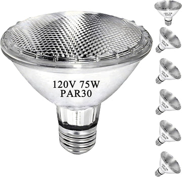 Par30 75W Short Neck Halogen Flood Light Bulbs, E26 Medium Base, 2700K Warm Lighting, 120V, Long Lasting Life High