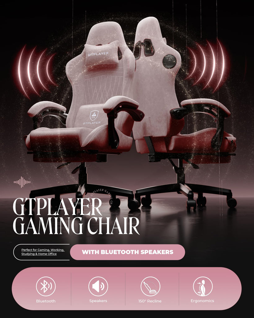 Gaming Chair, Comfort Computer Office Chair for Adults, Pink