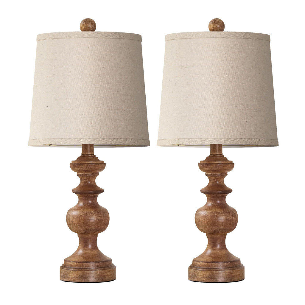 Farmhouse Table Lamp Set of 2, Rustic Table Lamps Bedroom, 22" Mid Century Modern Desk Lamp Bedside Nightstand Lamps