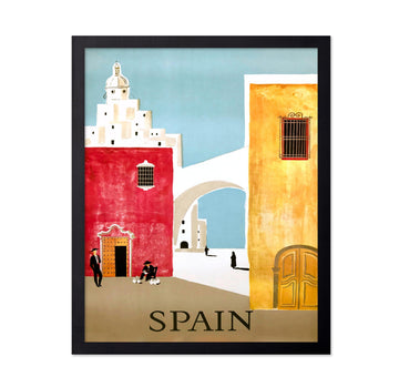Master Vintage Travel Poster - Retro Tourism Print - Spain, Architecture, Arch, Geographical, Colorful - Gift for
