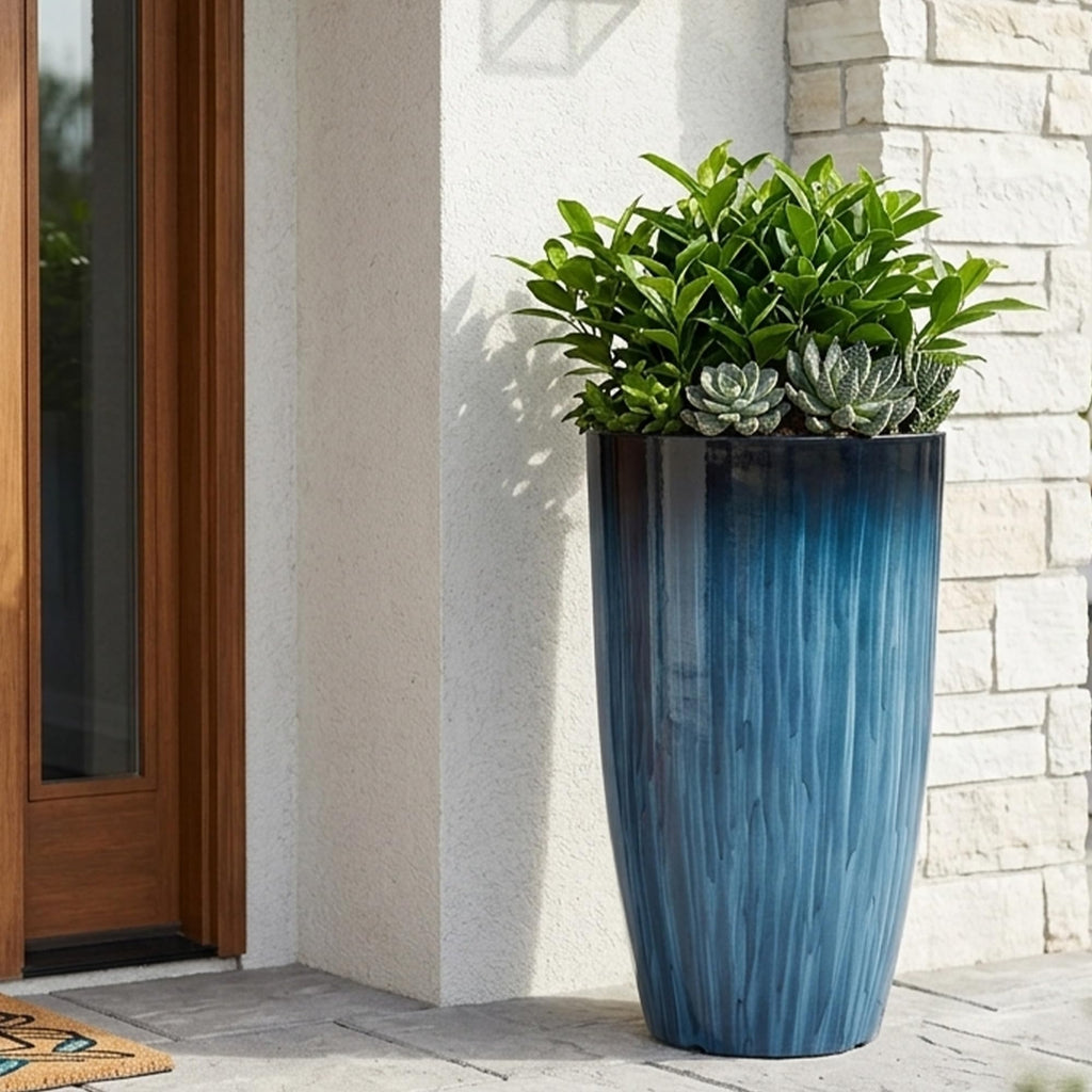 23.5" H. Tall Planters for Outdoor Plants, Large Plant Pots Set of 2