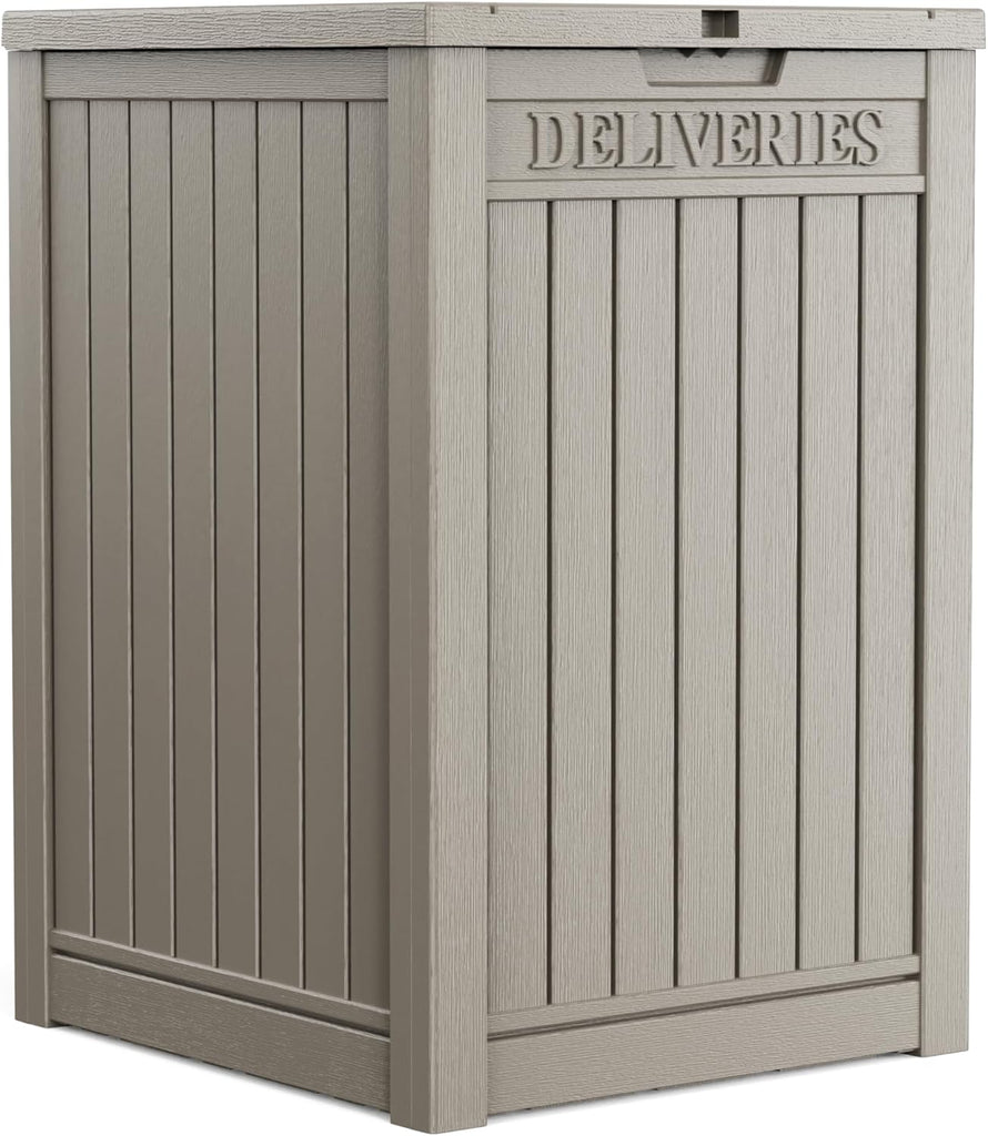 Package Delivery Box 55 Gallon with Lockable Secure,Outdoor Package Drop Container Waterproof Patio and Curbside(Grey)