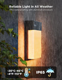 Outdoor Wall Light, 2 Pack, 1500LM Smart RGBIC Porch Lights Outdoor with 45 Scene Modes