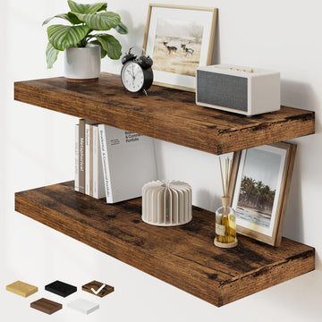 36" Bathroom Floating Shelves for Wall 2Pack|Rustic Brown