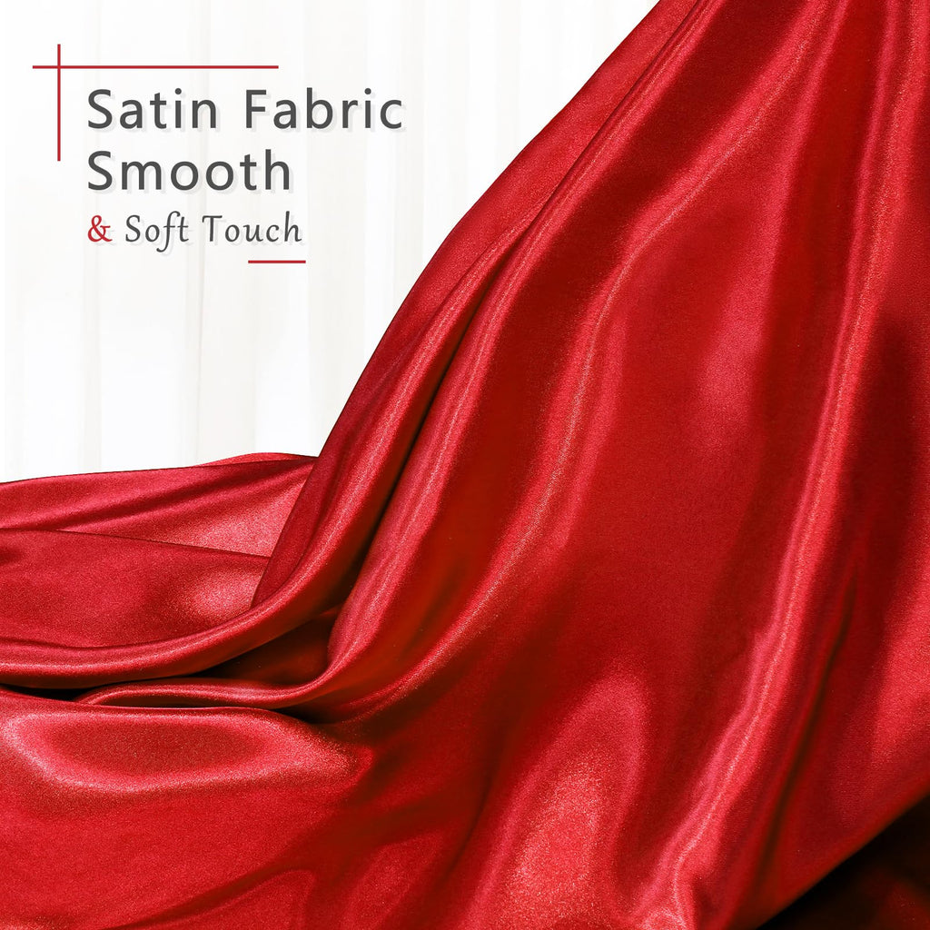 Red Satin Fabric by The Yard, 60 Inch Wide 1 Yard for Crafts