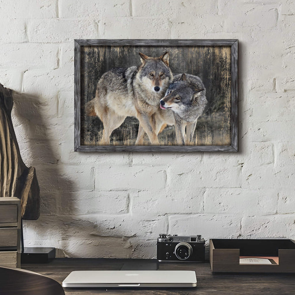 Gray Wolf Wall Art, Woodland Wildlife Wolves Picture, 11x16