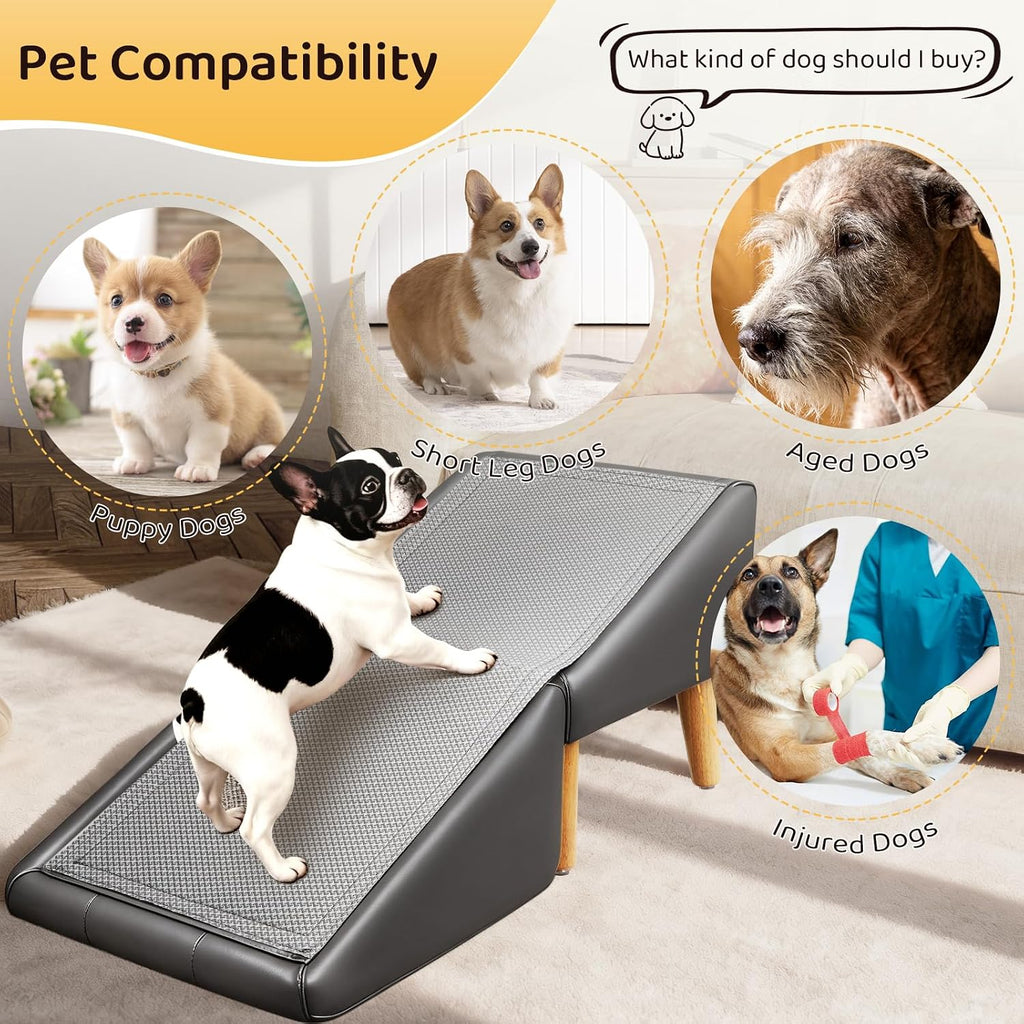 Dog Ramp for Couch, 16"H 2-in-1 Non-Slip Dog Stairs for Small Dogs