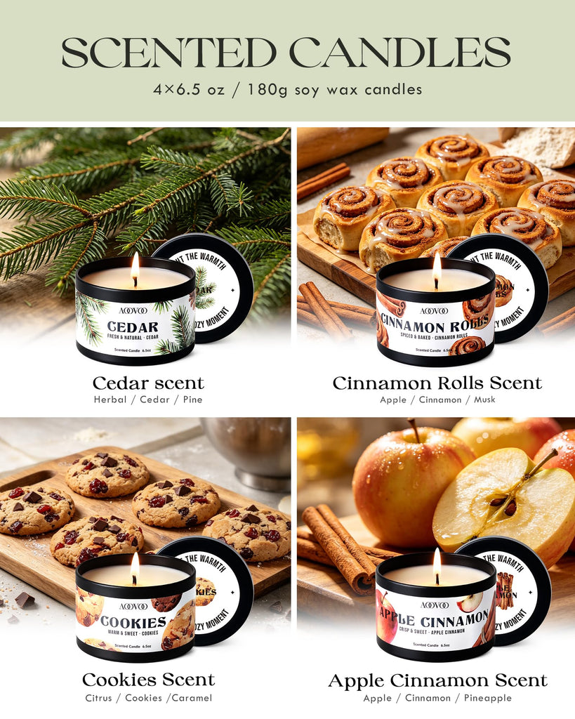 Winter Candles Set- 4 Pack Scented Candles Decor