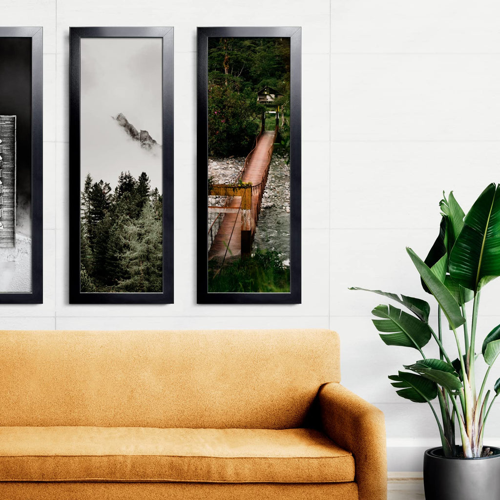 12x30 Picture Frame Black, Panoramic Picture Frame for Wall Decoration, Classic Black Minimalist Style Suitable for
