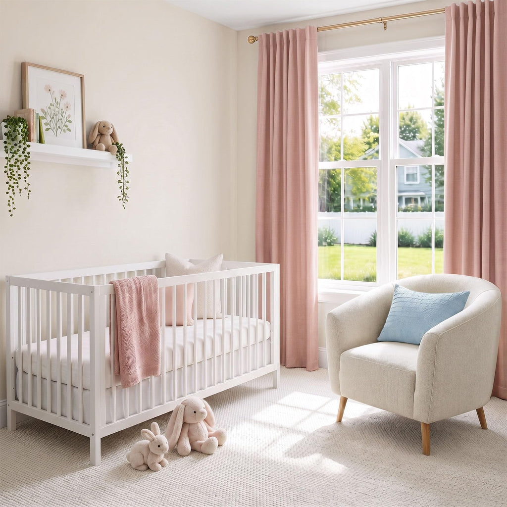 Blush Pink Total Blackout Curtains 84 Inch Long