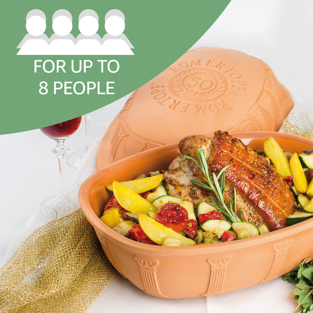 Romertopf Clay Roaster | 50 Years Anniversary Edition | Non-Stick Dutch Oven | Healthy Pot Cooking | Clay Baker