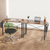 Computer Desk 31 Inch Home Office Desks for Small Spaces, Gaming Writing Study Work Table with Storage Bag, Rustic Brown