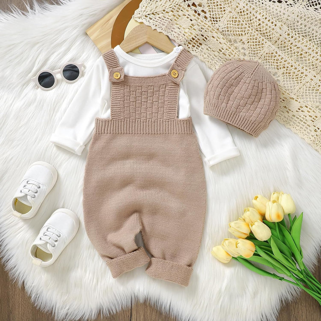 Sweater Knit Sleeveless Romper with Hat