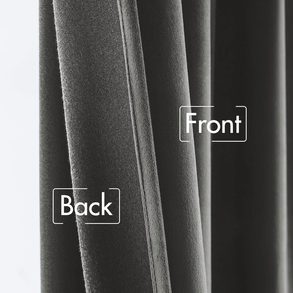 Velvet Curtains 52x84 inches 2 Panels Gray Blackout Curtains