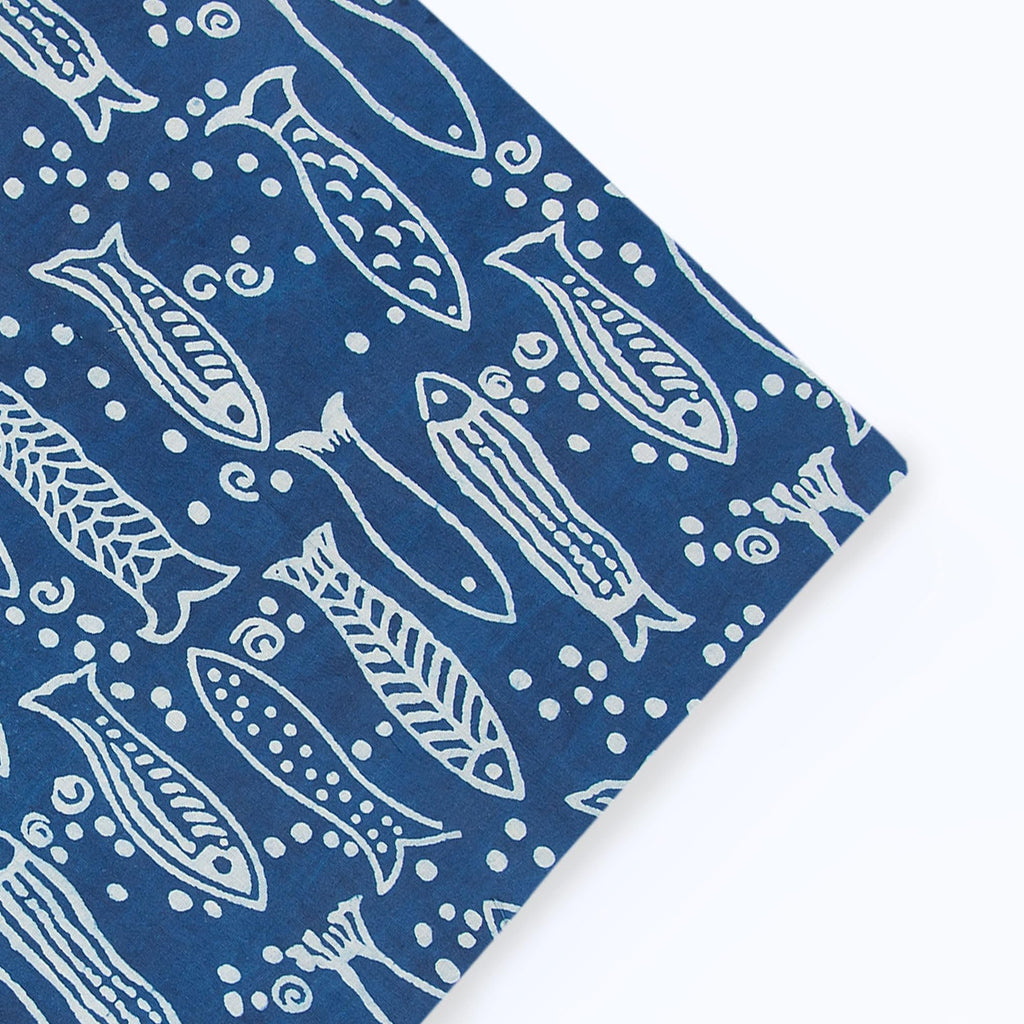 Block Print Fabric by The Yard Abstract Indigo Fabric 44" Width Machine Washable 100% Pure Cotton Boho Style Handmade