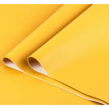 Marine Vinyl Faux Leather Sheet 54"x36" Durable Fabric for Upholstery, Home Decor, and DIY Sewing Projects (Yellow, 1