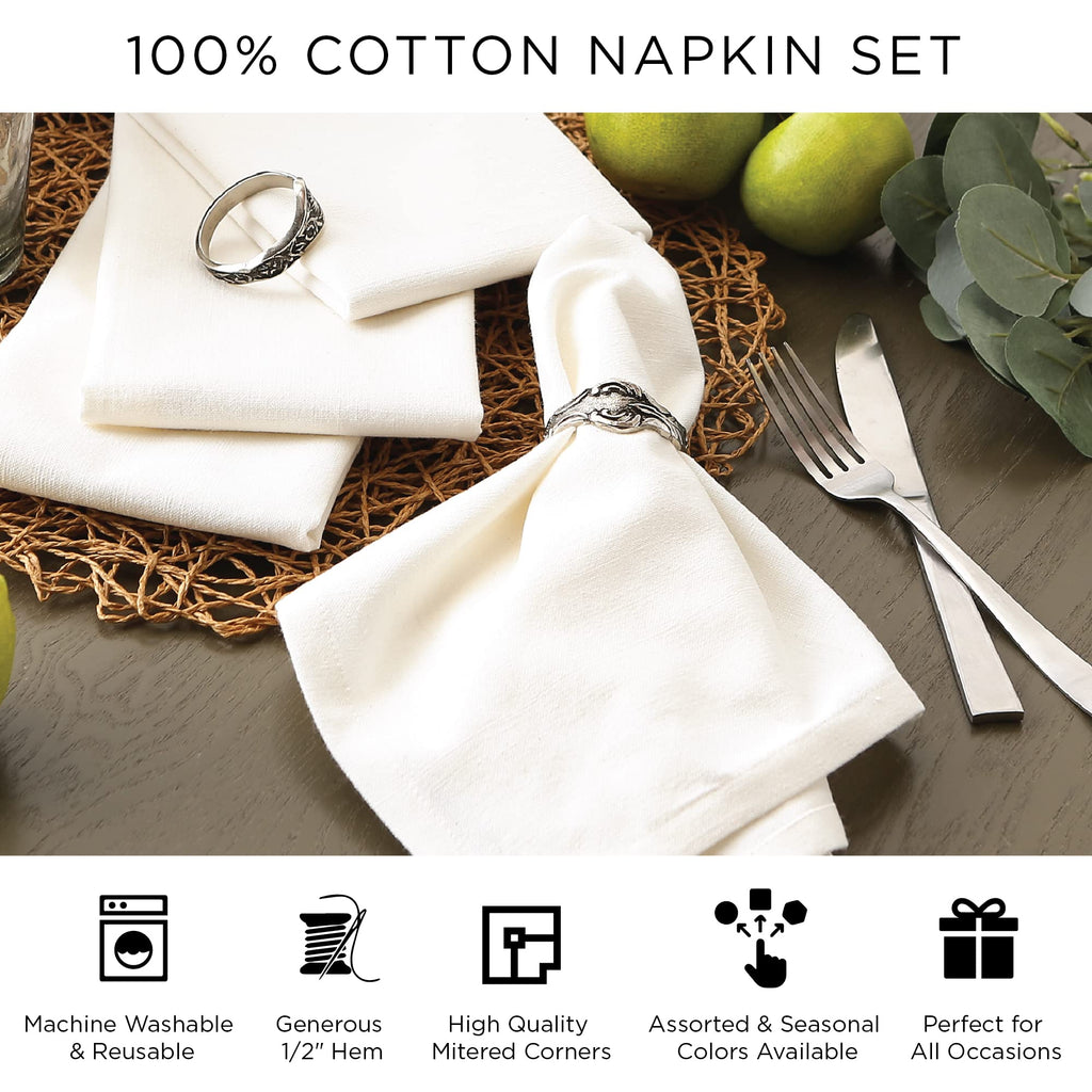 Thanksgiving & Fall Table Decoration Autumn Farmhouse Plaid, Napkin Set, 20x20, Pumpkin Spice Plaid, 6 Count