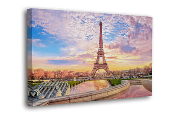 World's Heritage Famous Places Canvas Wall, Scenic Framed Posters, Modern Landscapes Home Decor (08 Eiffel Tower