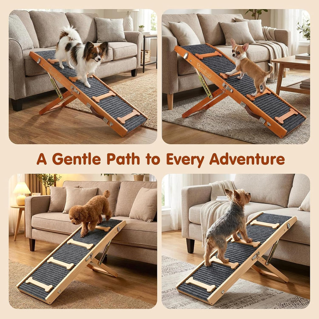 Foldable Dog Ramp for Couch with 7 Ajustable Height Portable