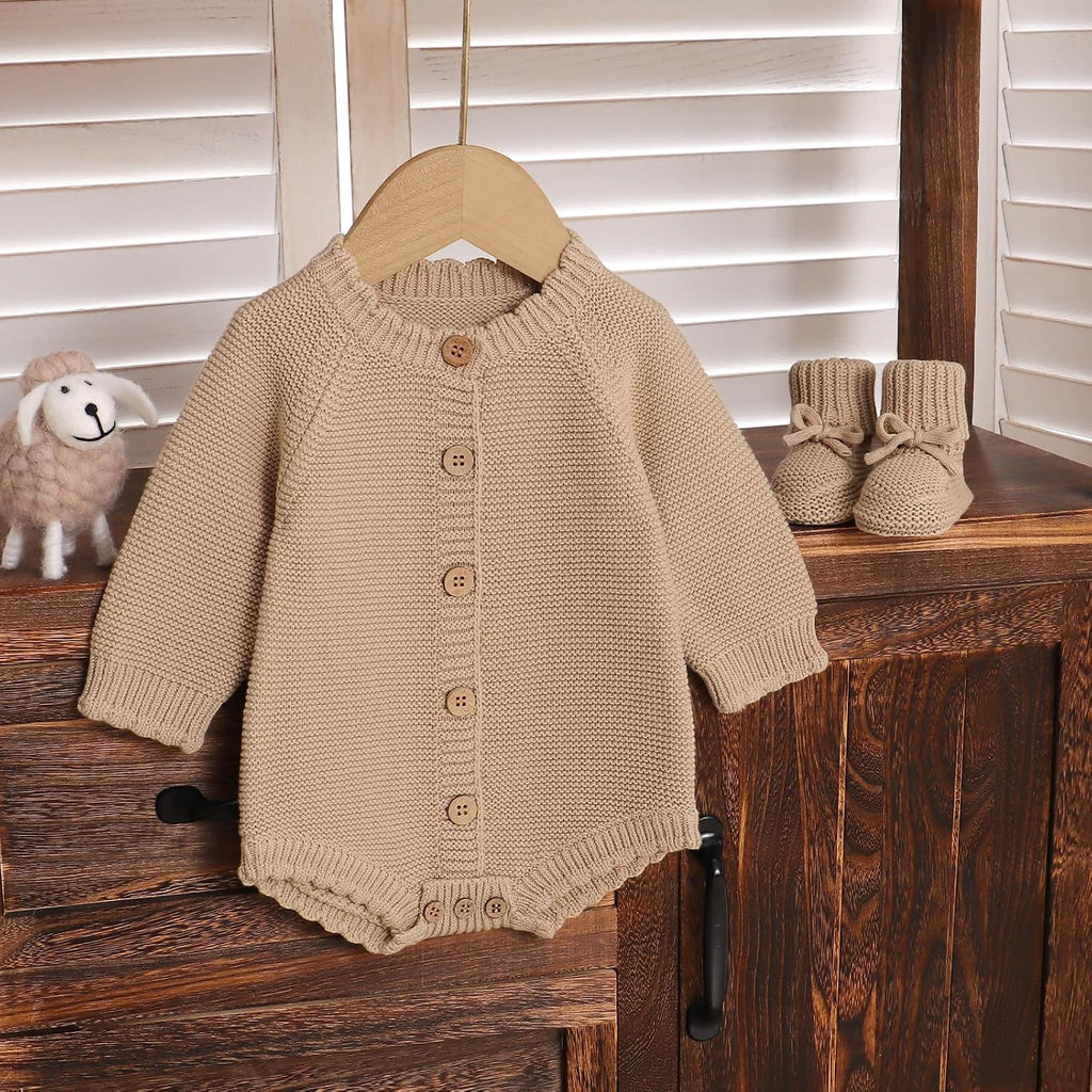 Cotton Baby Sweater and Booties Set