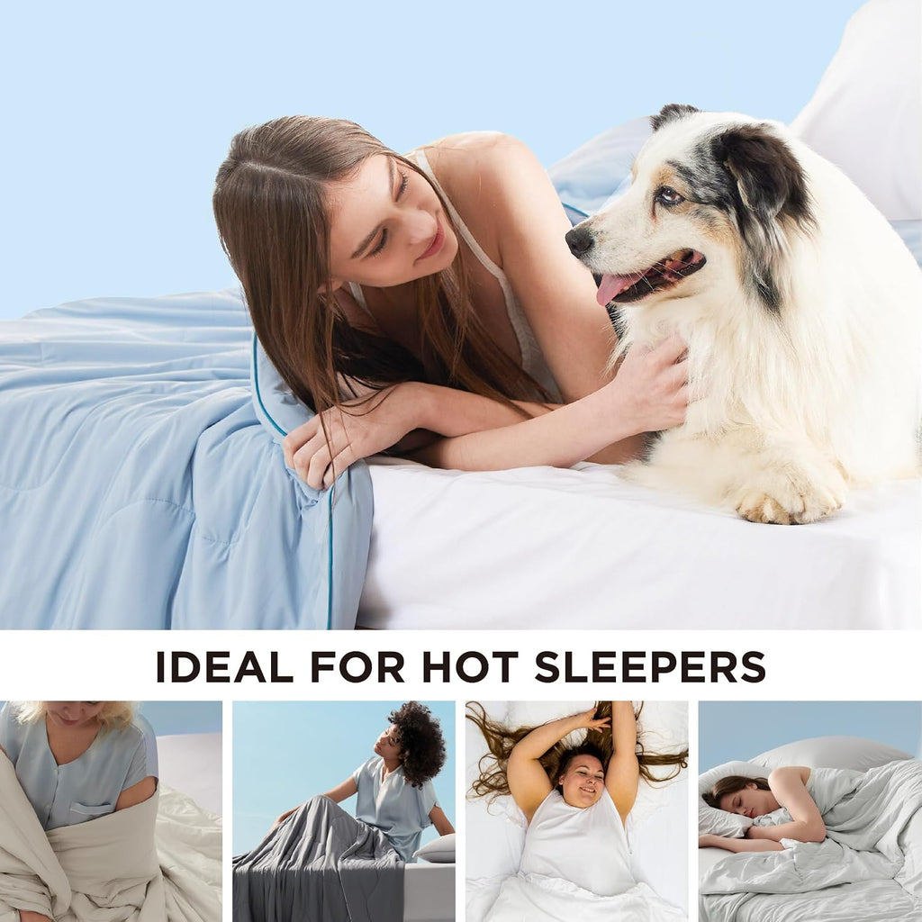 Cooling Blankets for Hot Sleepers, King, Blue, 104"x90" | Cooling Comforter, Cold, Ice, Cool, Breathable