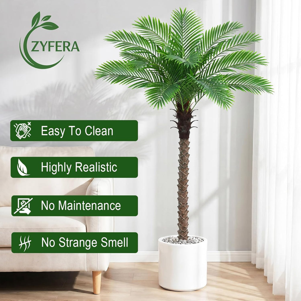 6FT Artificial Phoenix Palm Tree for Outdoors, Tall Fake Palm Tree