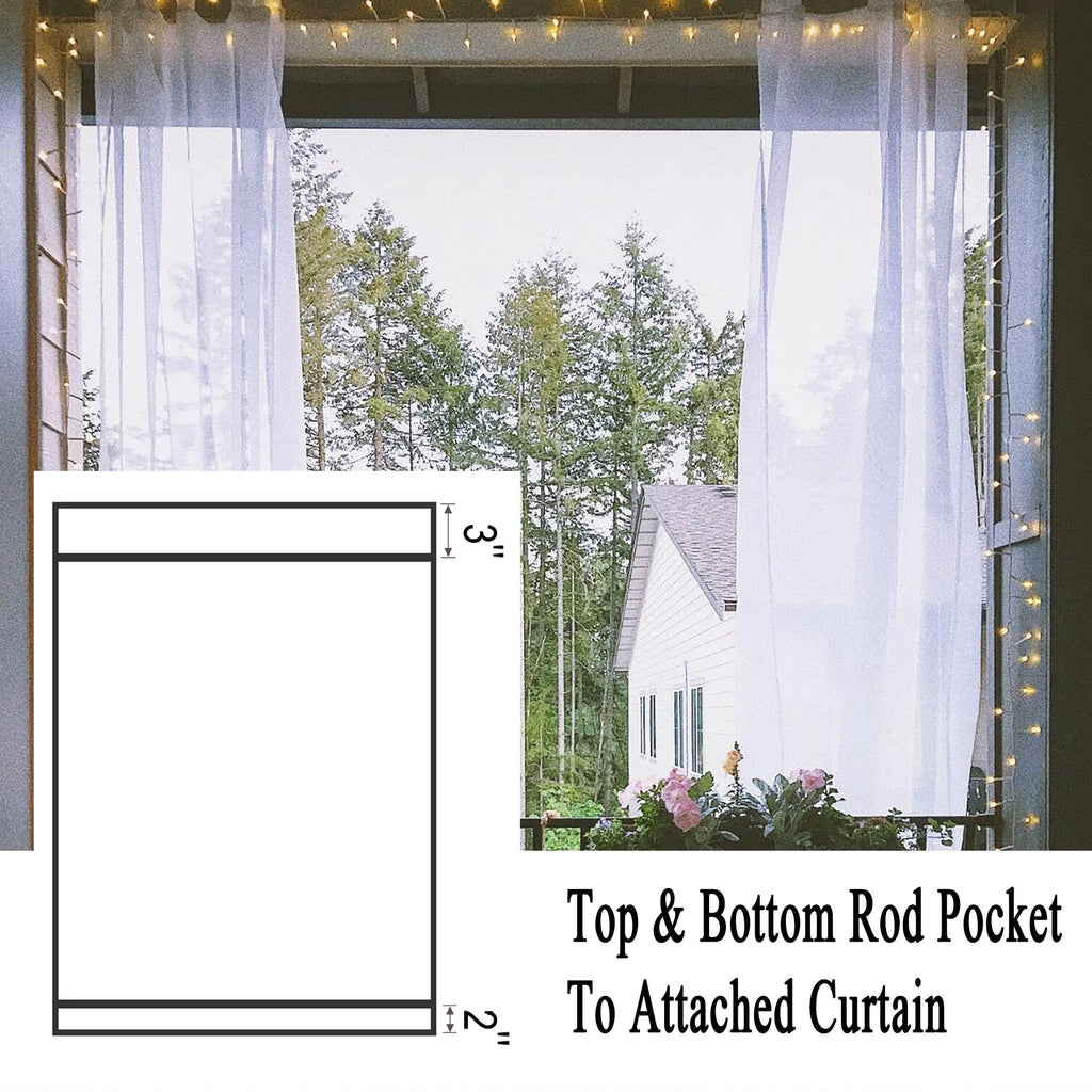10 x 10 ft Outdoor White Tulle Backdrop Curtains Waterproof Voile Sheer Screen Breathable Mash Netting Light