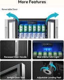 Mini Fridge 130 Can Beverage Refrigerator Cooler Glass Door for Soda Wine Beer, 
