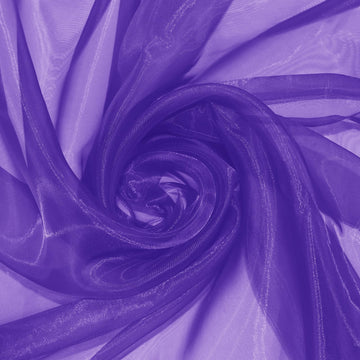 Purple Sheer Organza Fabric by The Yard, 10Yards x 60In Wide