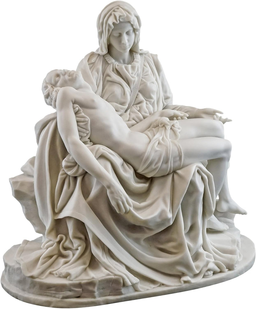 La Pieta by Michelangelo Statue - Museum Grade Replica Sculpture in Premium Cold-Cast Marble White - 10-Inch