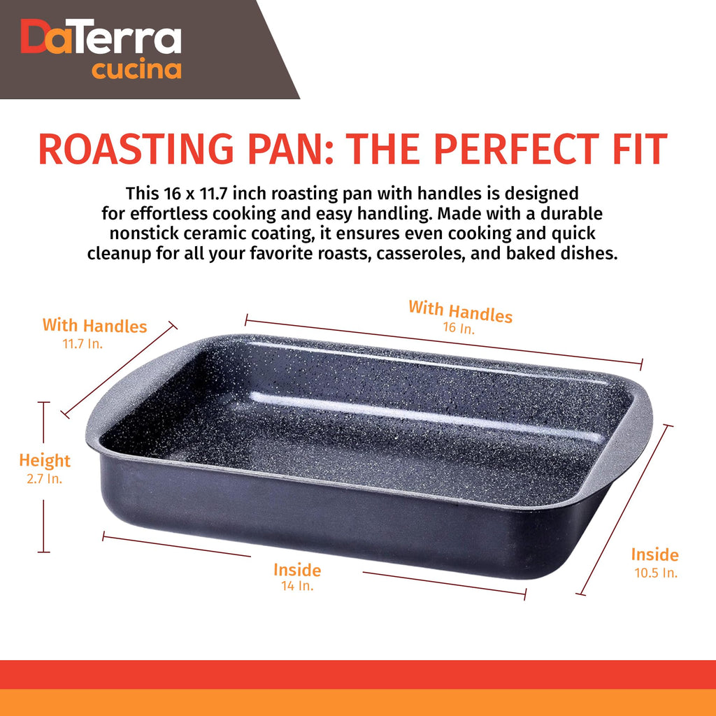 Ceramic-Coated Nonstick Roasting & Lasagna Pan - 16"x12"x3"