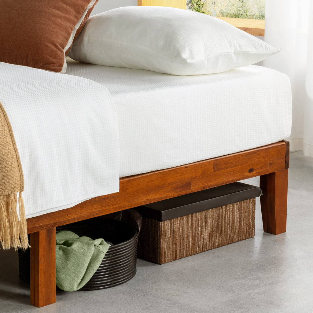 Naturalista Classic 12-Inch Solid Wood Platform Bed | Wooden Slats, No Box Spring Needed, Easy Assembly | Twin, Cherry