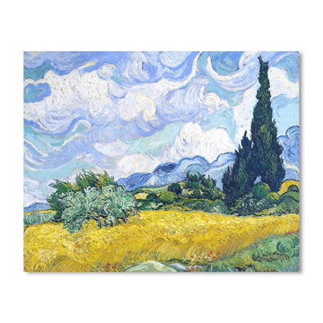 Van Gogh Canvas Wall Art: Wheat Field with Cypresses Oil Painting Picture Reproduction Bedroom Decor, Famous Art