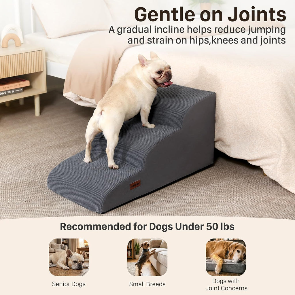Dog Ramp for Small & Medium Dogs, 16" H Pet Stairs for Couch & Bed