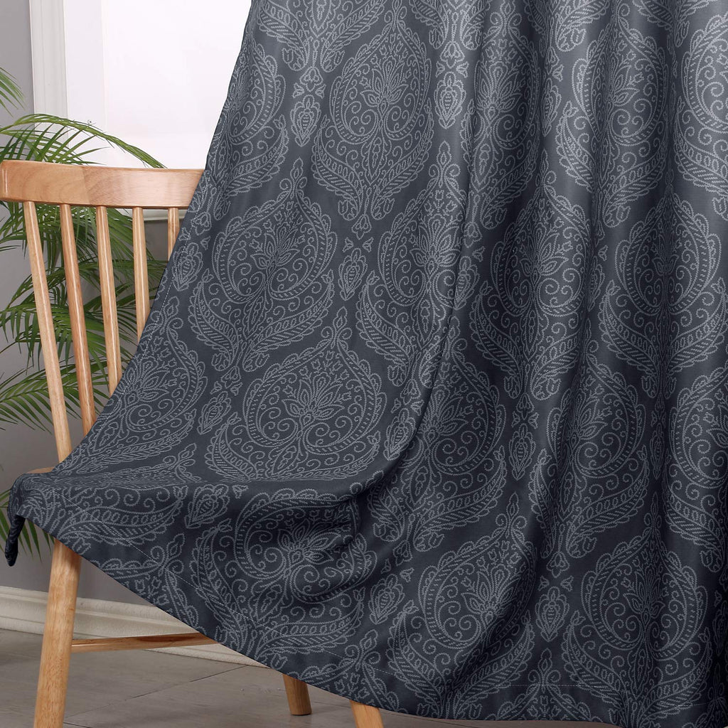 Ombre Blackout Curtains 52 x 84 inch, 2 Panel Set, Grey