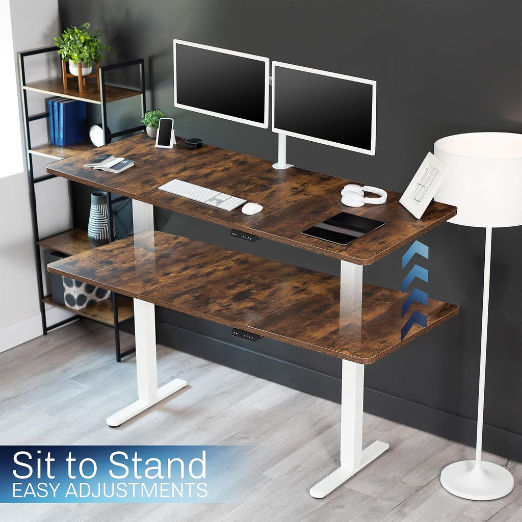 Electric Dual Motor Standing Desk Frame for 41 to 82 inch Table Tops, Frame Only, Ergonomic Standing Height