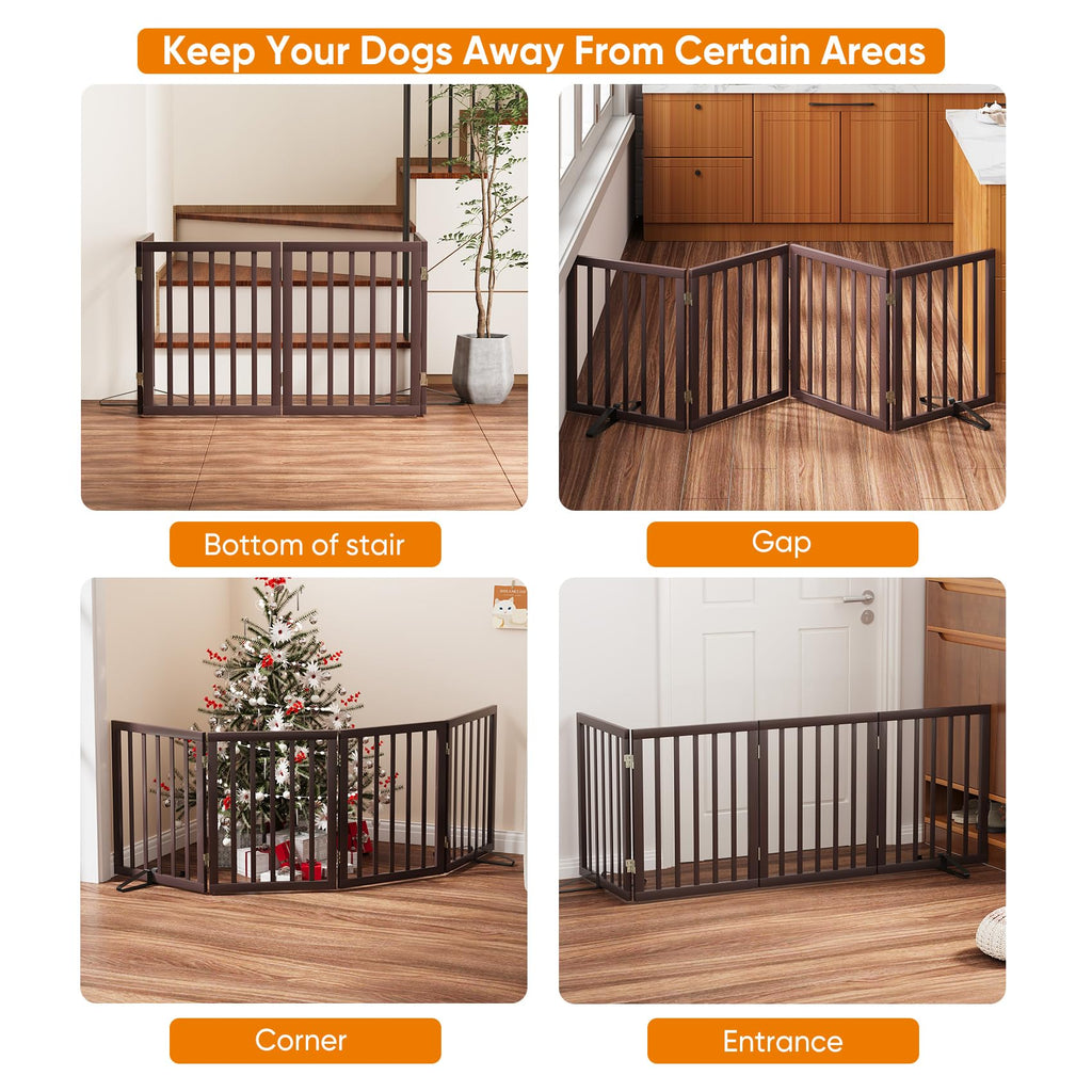 37-74" Wide Bamboo Dog Gates Doorways & Stairways