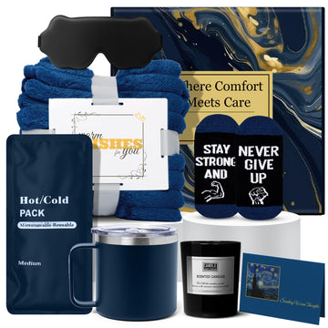Get Well Soon Gift Basket Men, Care Package for Men, Get Well Soon Gifts for Man with Hot Cold Pack, After Surgery